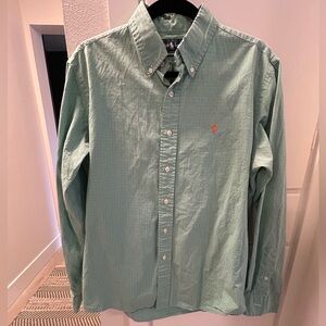 Ralph Lauren Button Down Light Green Blue L